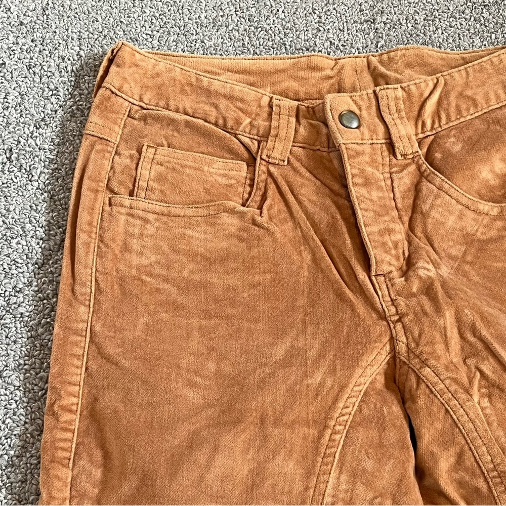 Athleta Pants Womens 4 Beige Cargo Velvet Soft Boot Cut Flare Trouser Stretch - Picture 4 of 8